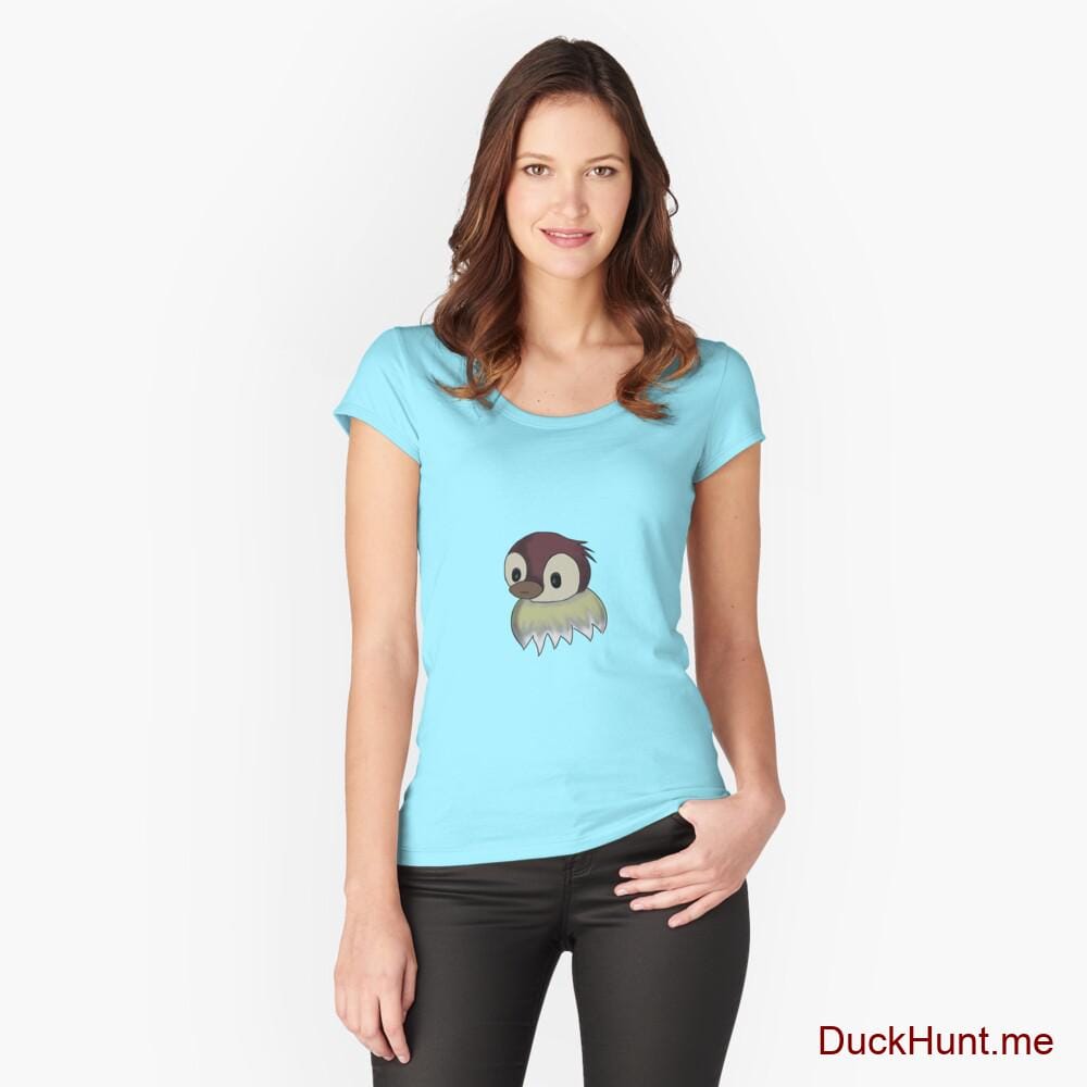 Ghost Duck (fogless) Turquoise Fitted Scoop T-Shirt (Front printed)