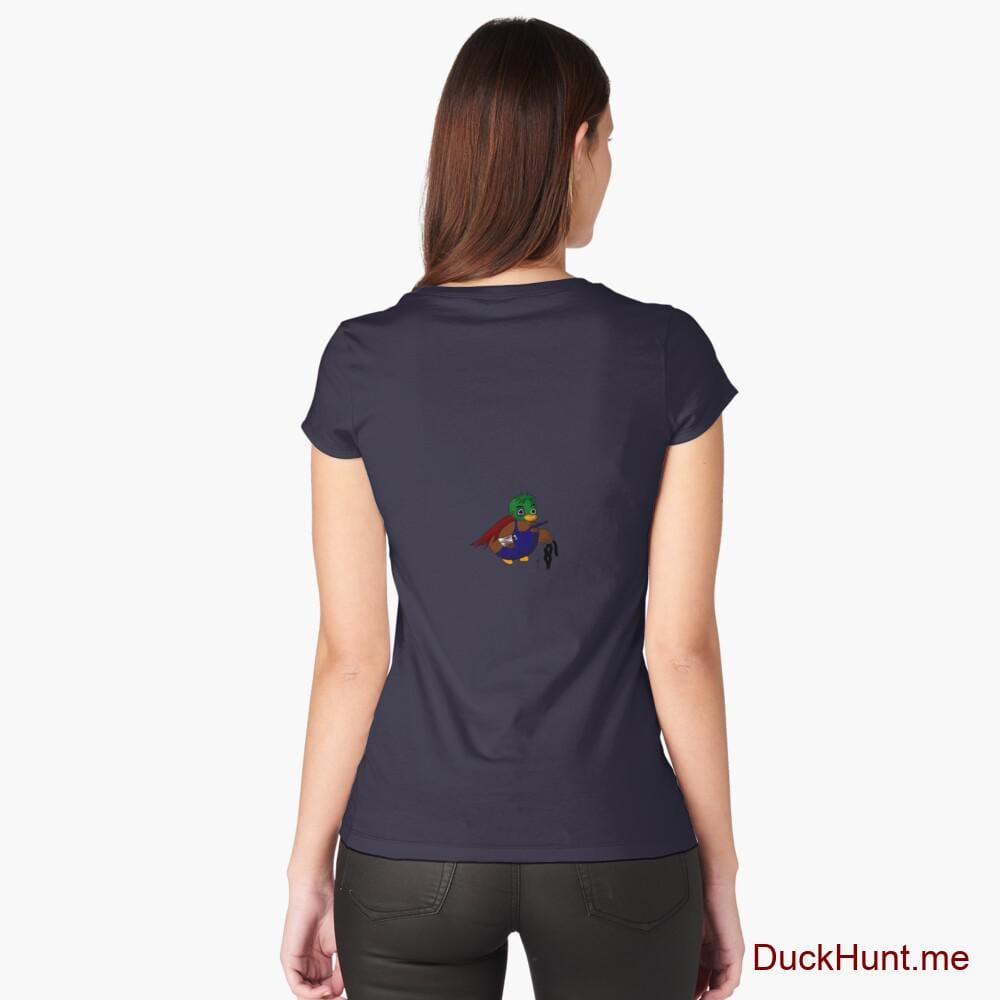 Dead DuckHunt Boss (smokeless) Navy Fitted Scoop T-Shirt (Back printed)