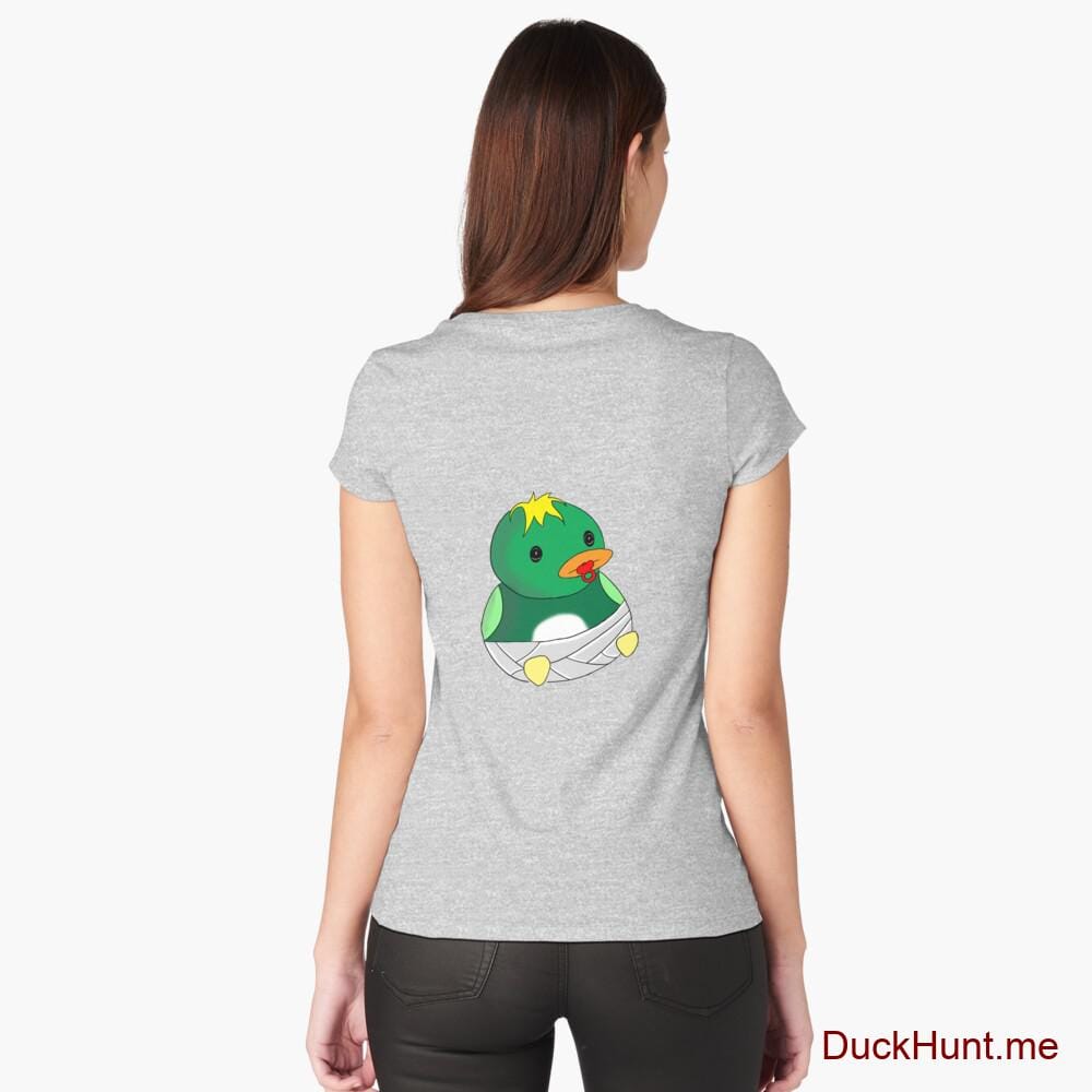 Baby duck Heather Grey Fitted Scoop T-Shirt (Back printed)