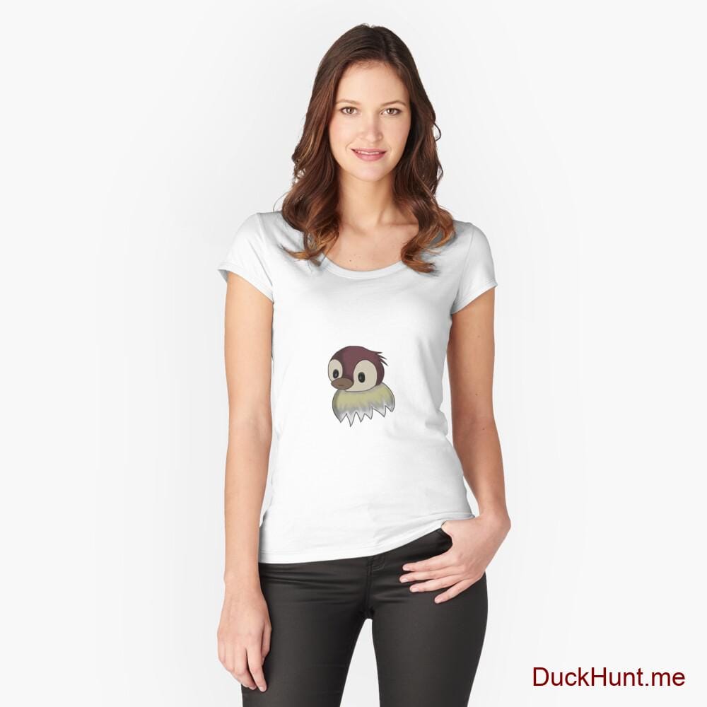 Ghost Duck (fogless) White Fitted Scoop T-Shirt (Front printed)
