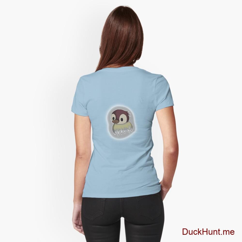 Ghost Duck (foggy) Light Blue Fitted T-Shirt (Back printed)