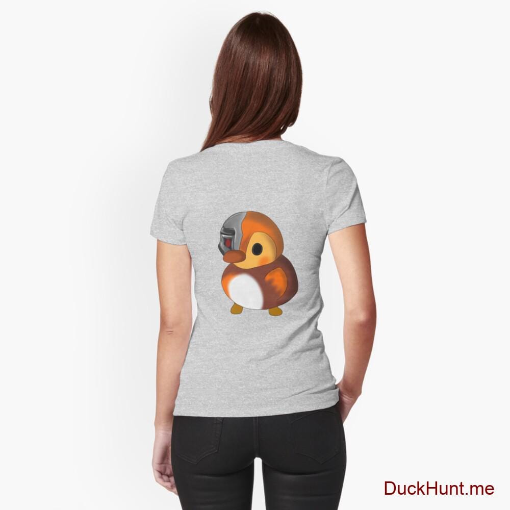 Mechanical Duck Heather Grey Fitted T-Shirt (Back printed)