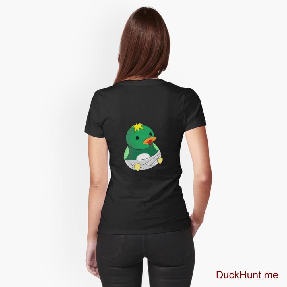 Baby duck Black Fitted T-Shirt (Back printed)