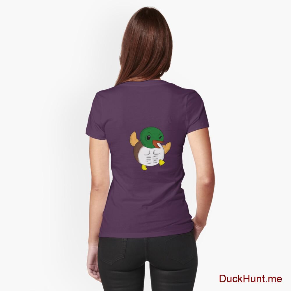 Super duck Eggplant Fitted T-Shirt (Back printed)