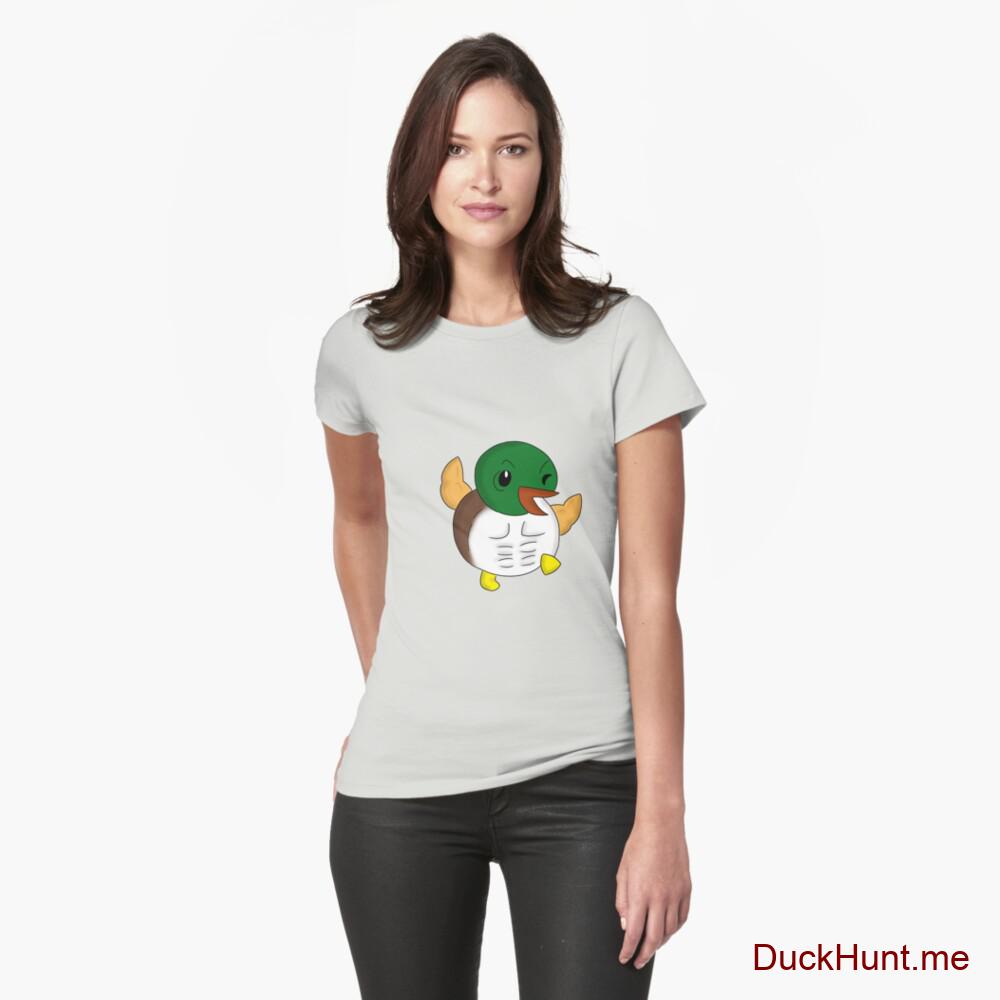 Super duck Light Grey Fitted T-Shirt (Front printed)
