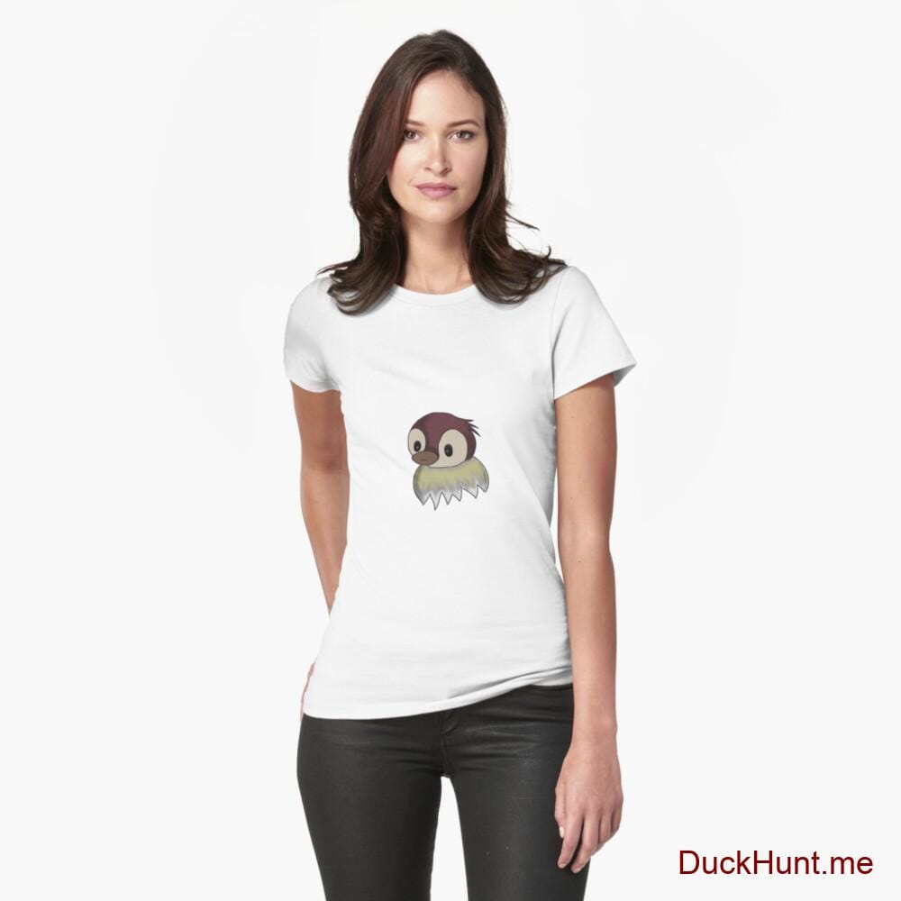 Ghost Duck (fogless) White Fitted T-Shirt (Front printed)