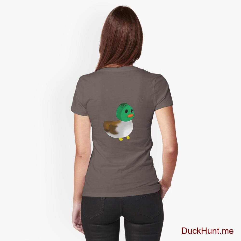 Normal Duck Dark Grey Fitted T-Shirt (Back printed)