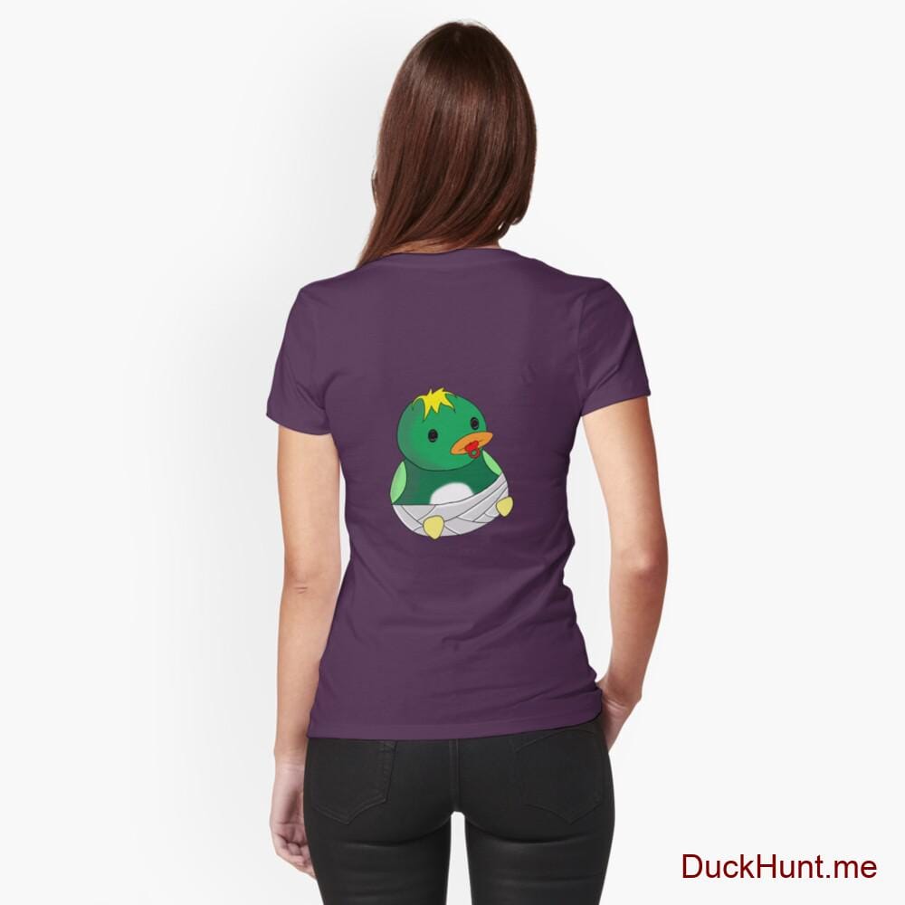 Baby duck Eggplant Fitted T-Shirt (Back printed)