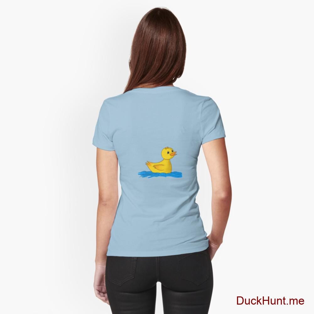 Plastic Duck Light Blue Fitted T-Shirt (Back printed)