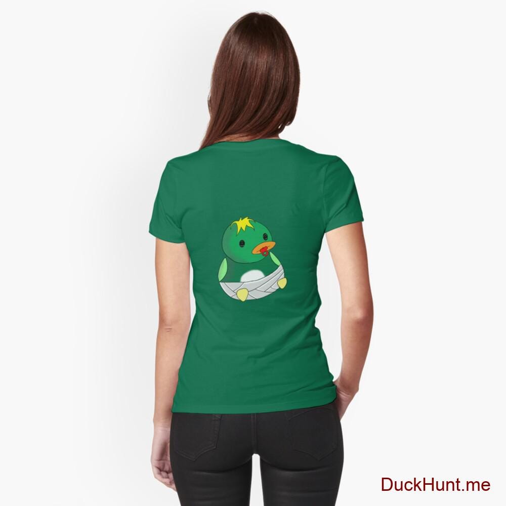 Baby duck Green Fitted T-Shirt (Back printed)
