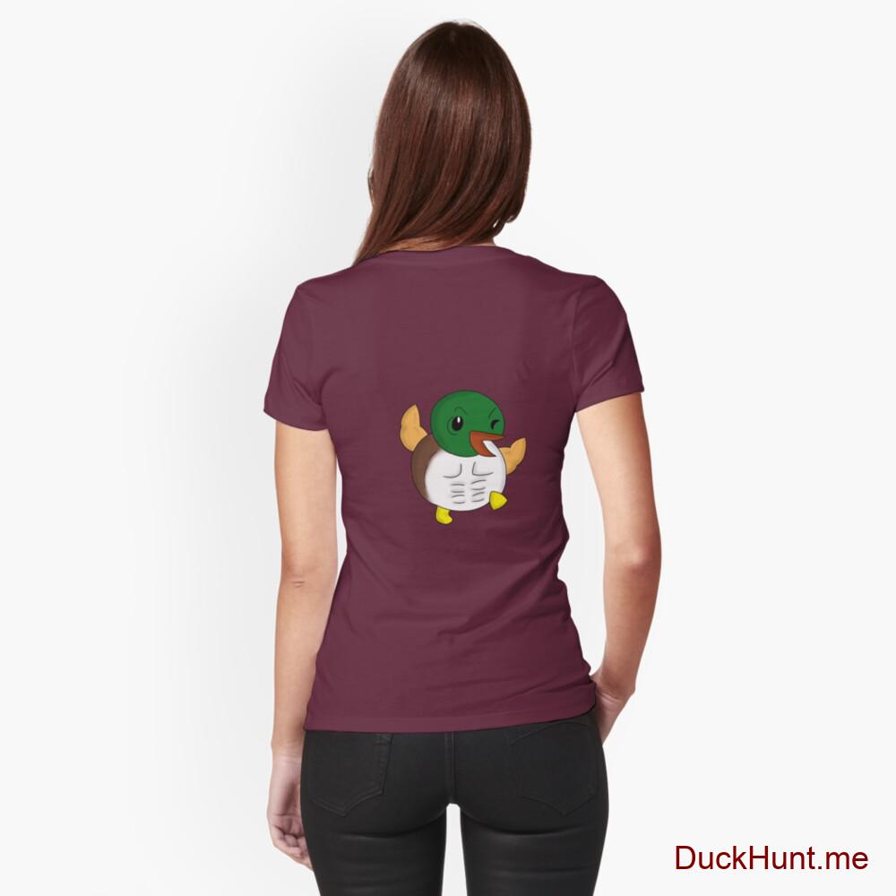 Super duck Dark Red Fitted T-Shirt (Back printed)