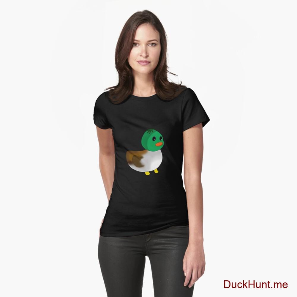 Normal Duck Black Fitted T-Shirt (Front printed)