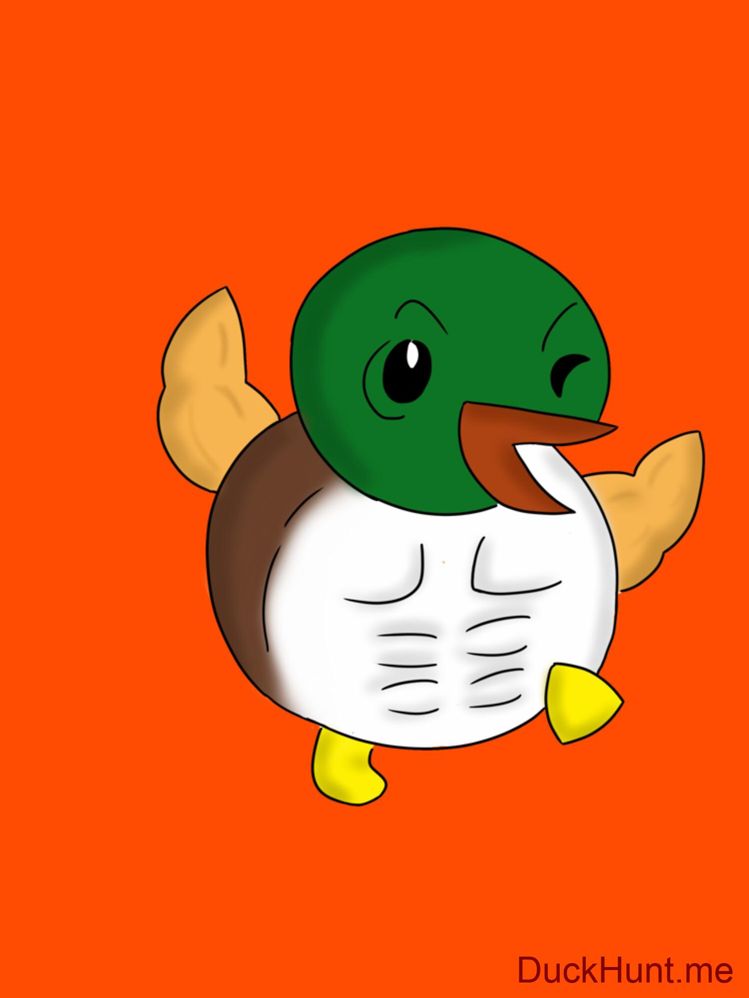 Super duck Orange Fitted T-Shirt (Back printed) alternative image 1