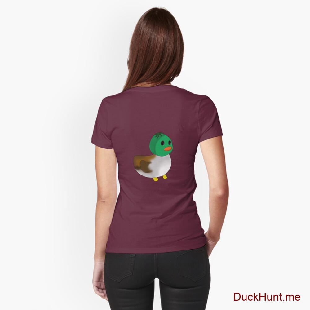 Normal Duck Dark Red Fitted T-Shirt (Back printed)