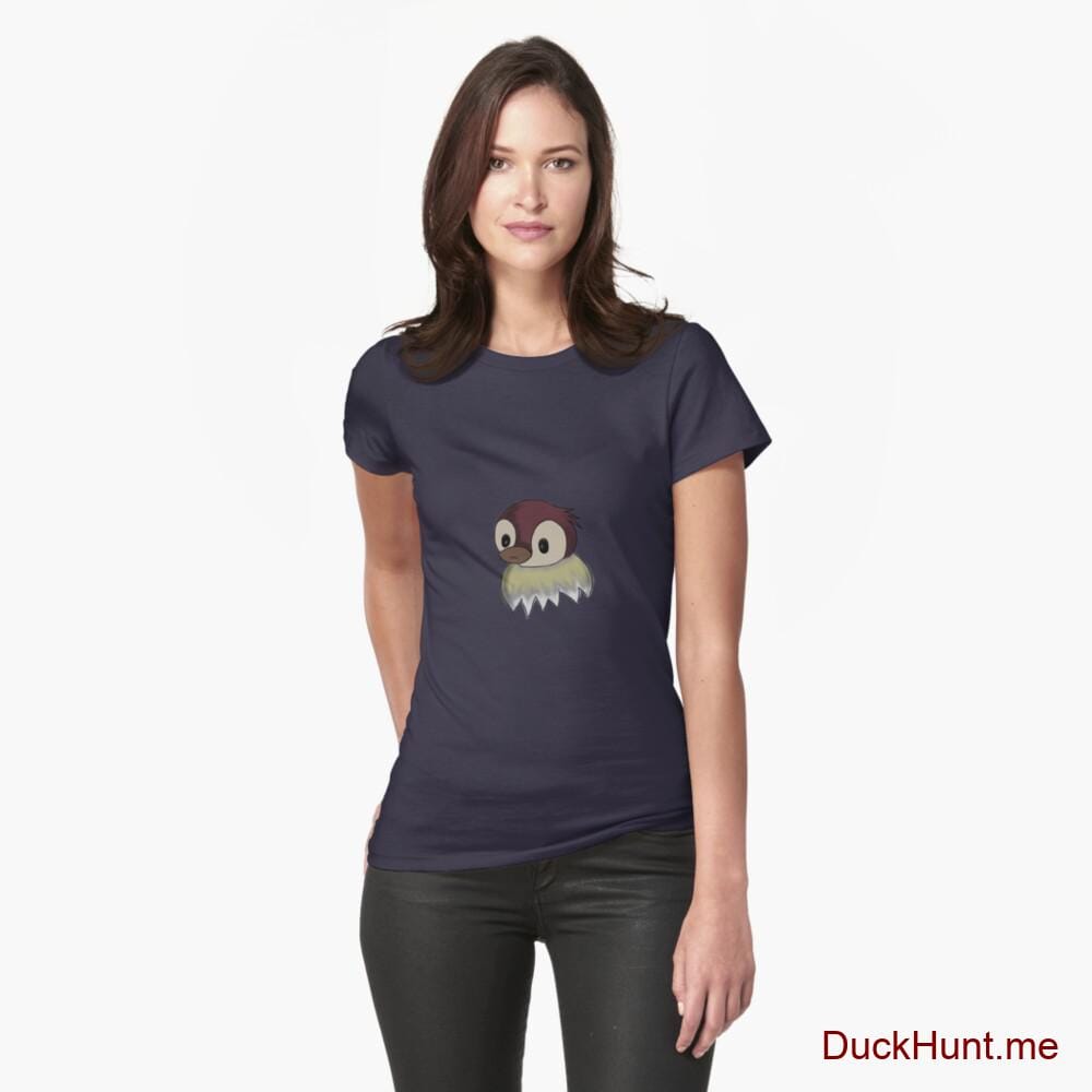 Ghost Duck (fogless) Dark Blue Fitted T-Shirt (Front printed)