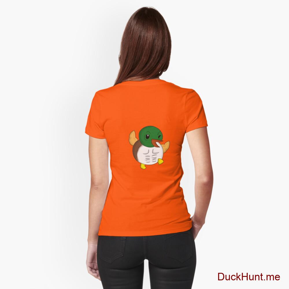 Super duck Orange Fitted T-Shirt (Back printed)