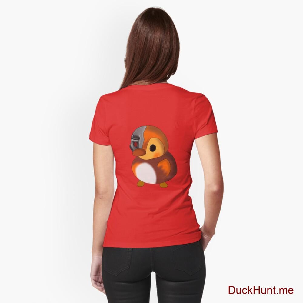 Mechanical Duck Red Fitted T-Shirt (Back printed)