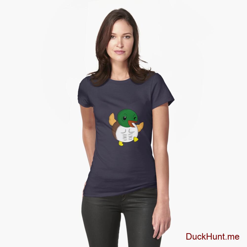 Super duck Dark Blue Fitted T-Shirt (Front printed)
