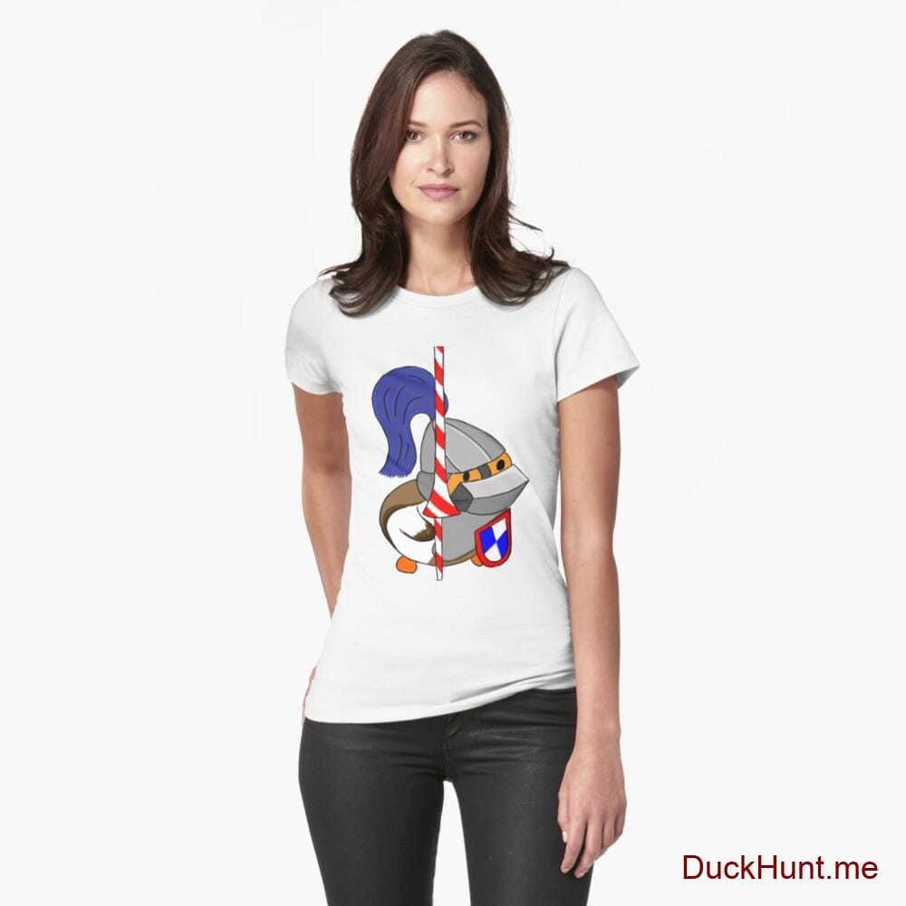 Armored Duck White Fitted T-Shirt (Front printed)
