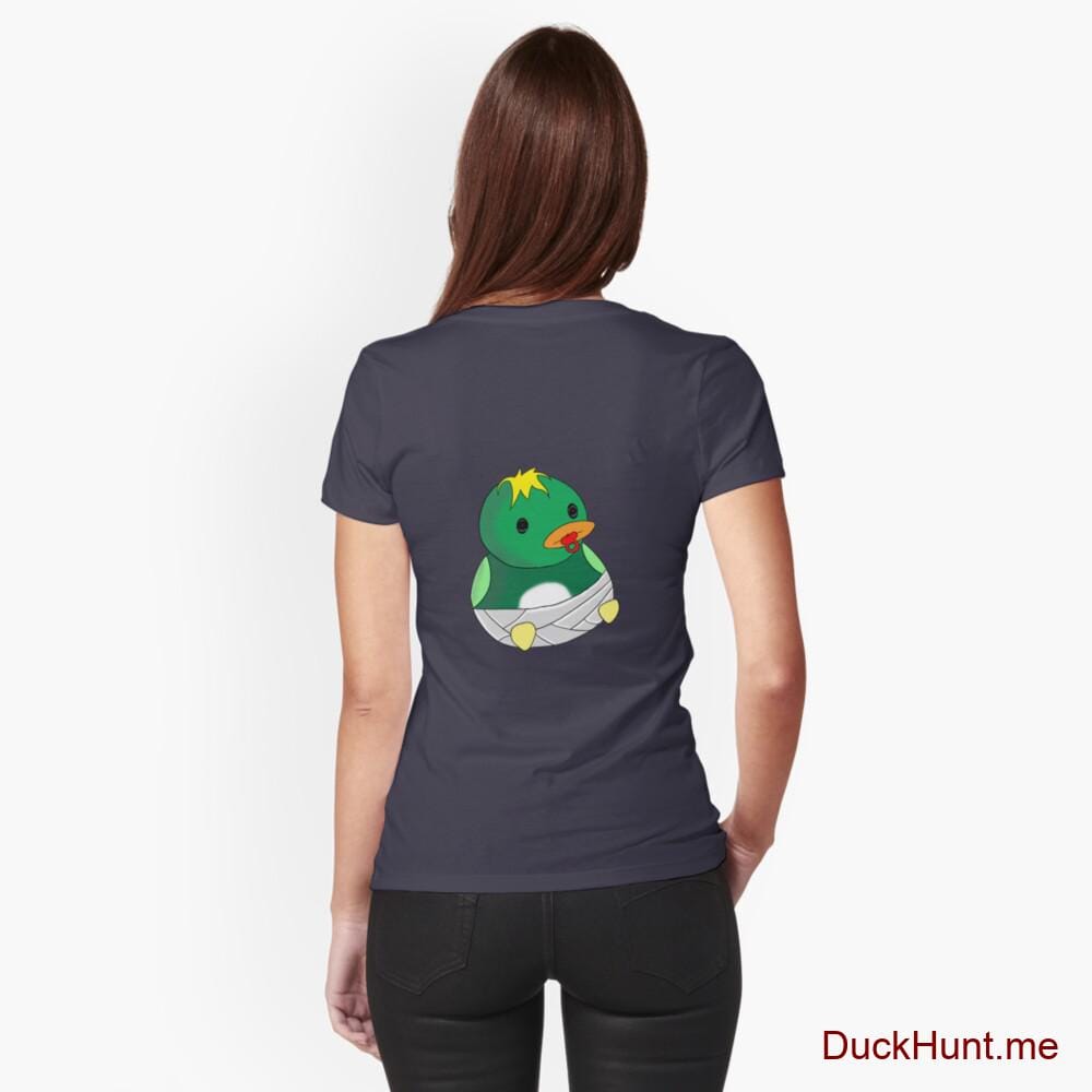 Baby duck Dark Blue Fitted T-Shirt (Back printed)