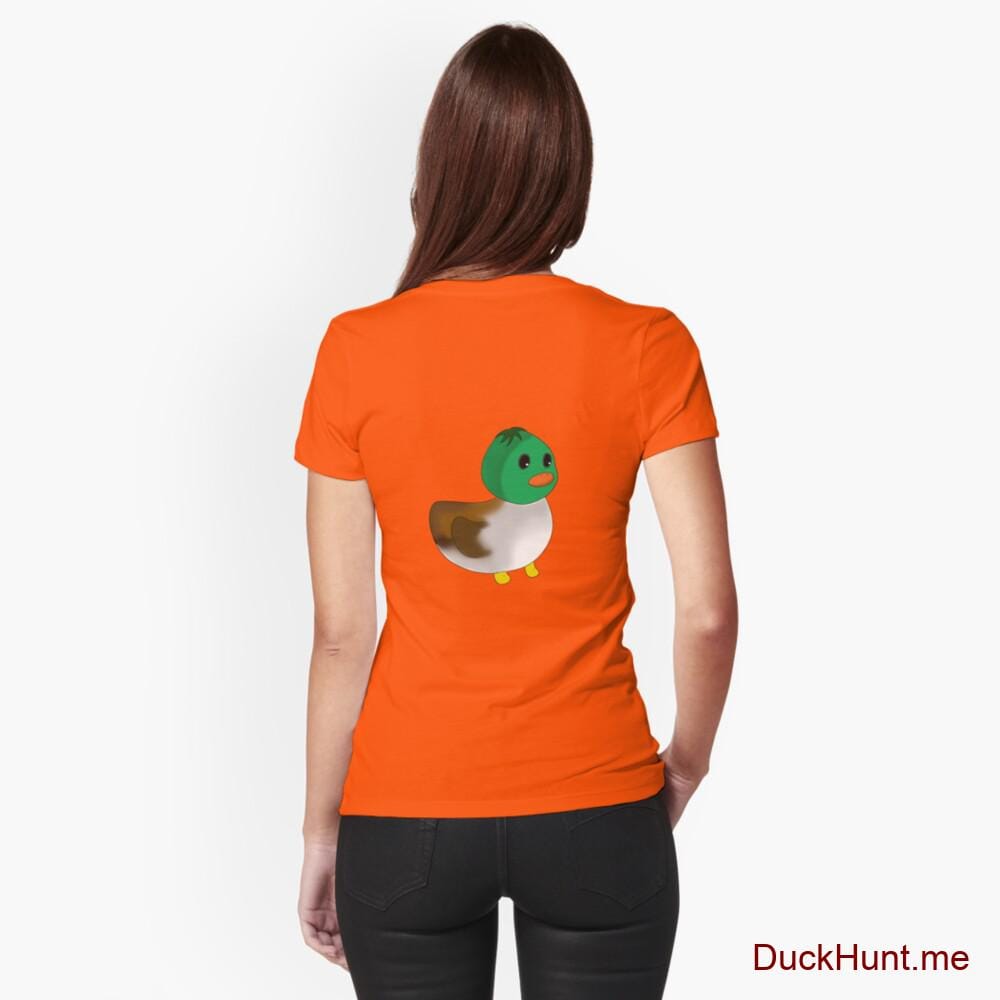 Normal Duck Orange Fitted T-Shirt (Back printed)