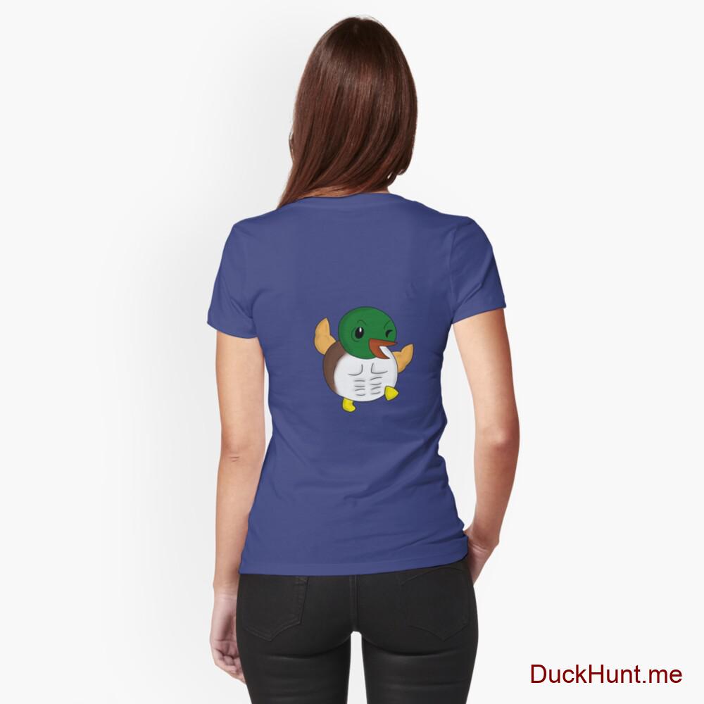 Super duck Blue Fitted T-Shirt (Back printed)