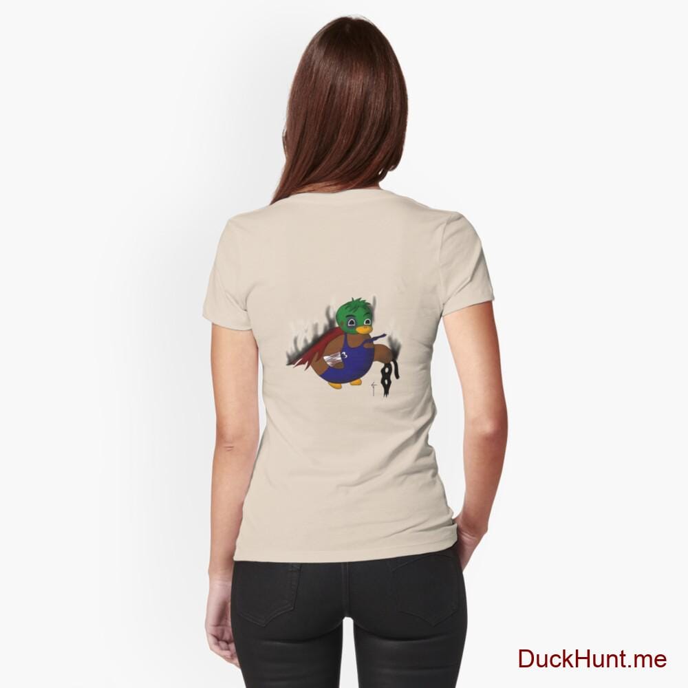 Dead Boss Duck (smoky) Creme Fitted T-Shirt (Back printed)