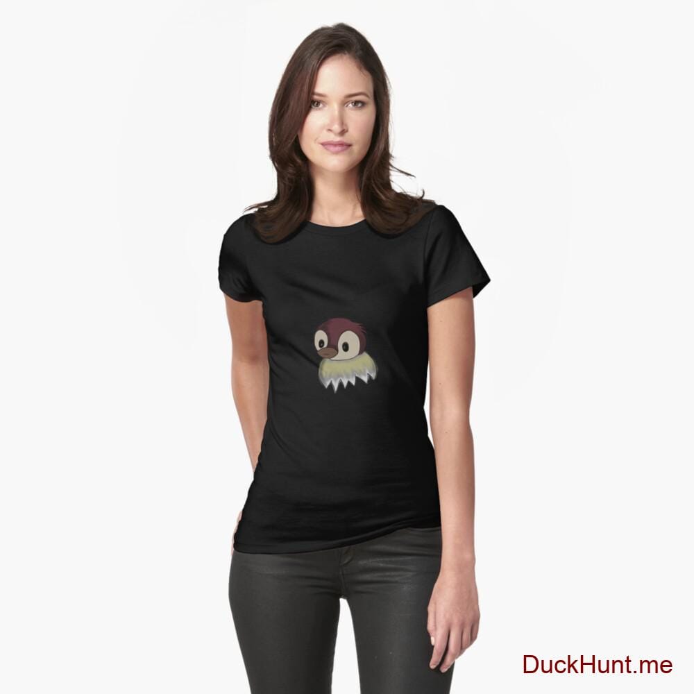 Ghost Duck (fogless) Black Fitted T-Shirt (Front printed)
