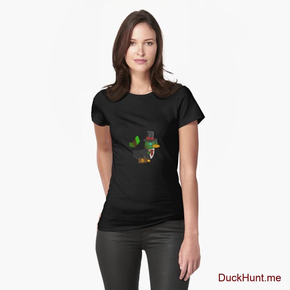 Golden Duck Black Fitted T-Shirt (Front printed)