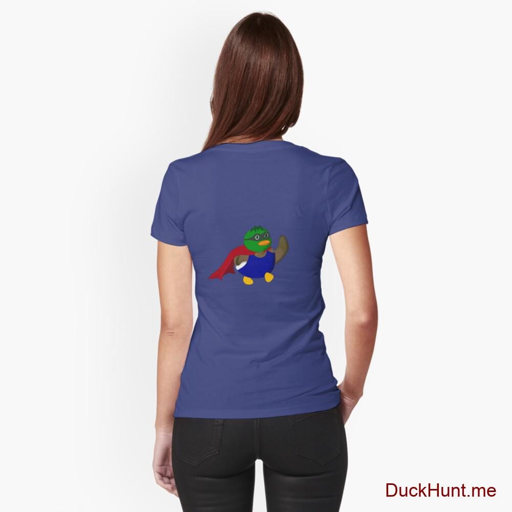 Alive Boss Duck Blue Fitted T-Shirt (Back printed)