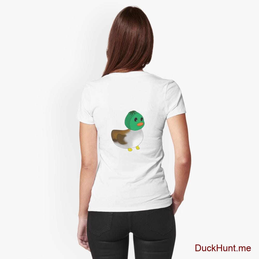 Normal Duck White Fitted T-Shirt (Back printed)