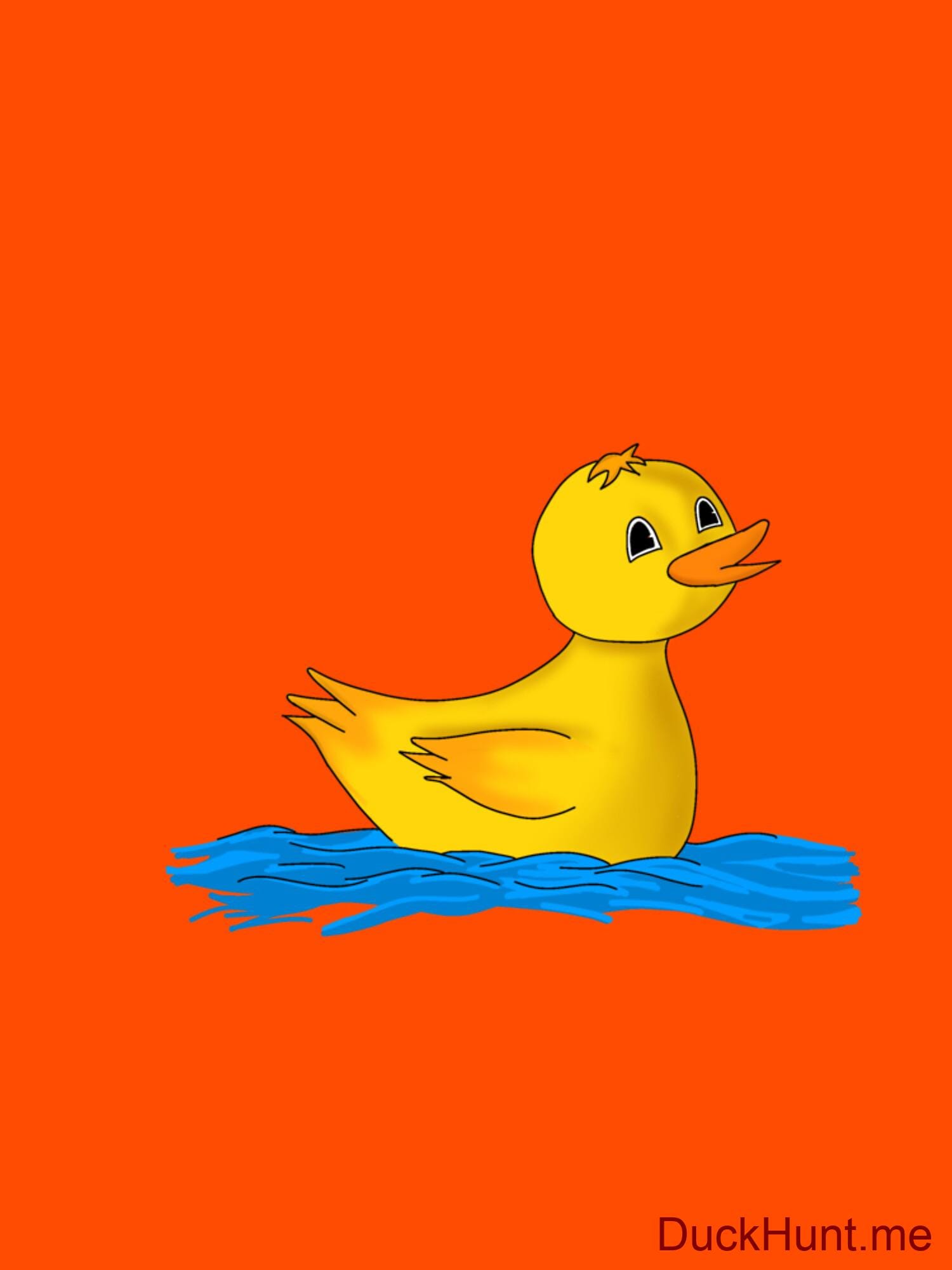 Plastic Duck Orange Fitted T-Shirt (Back printed) alternative image 1