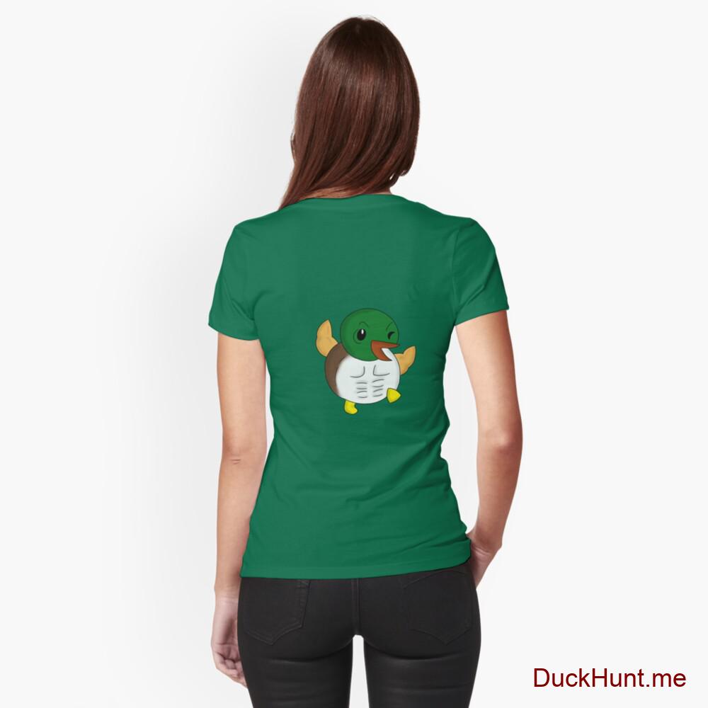 Super duck Green Fitted T-Shirt (Back printed)