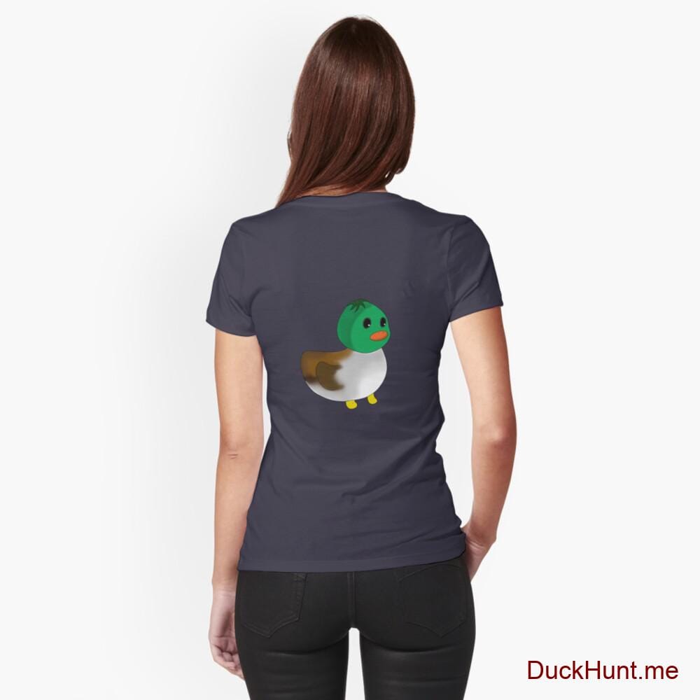 Normal Duck Dark Blue Fitted T-Shirt (Back printed)
