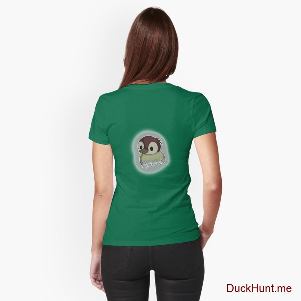 Ghost Duck (foggy) Green Fitted T-Shirt (Back printed)