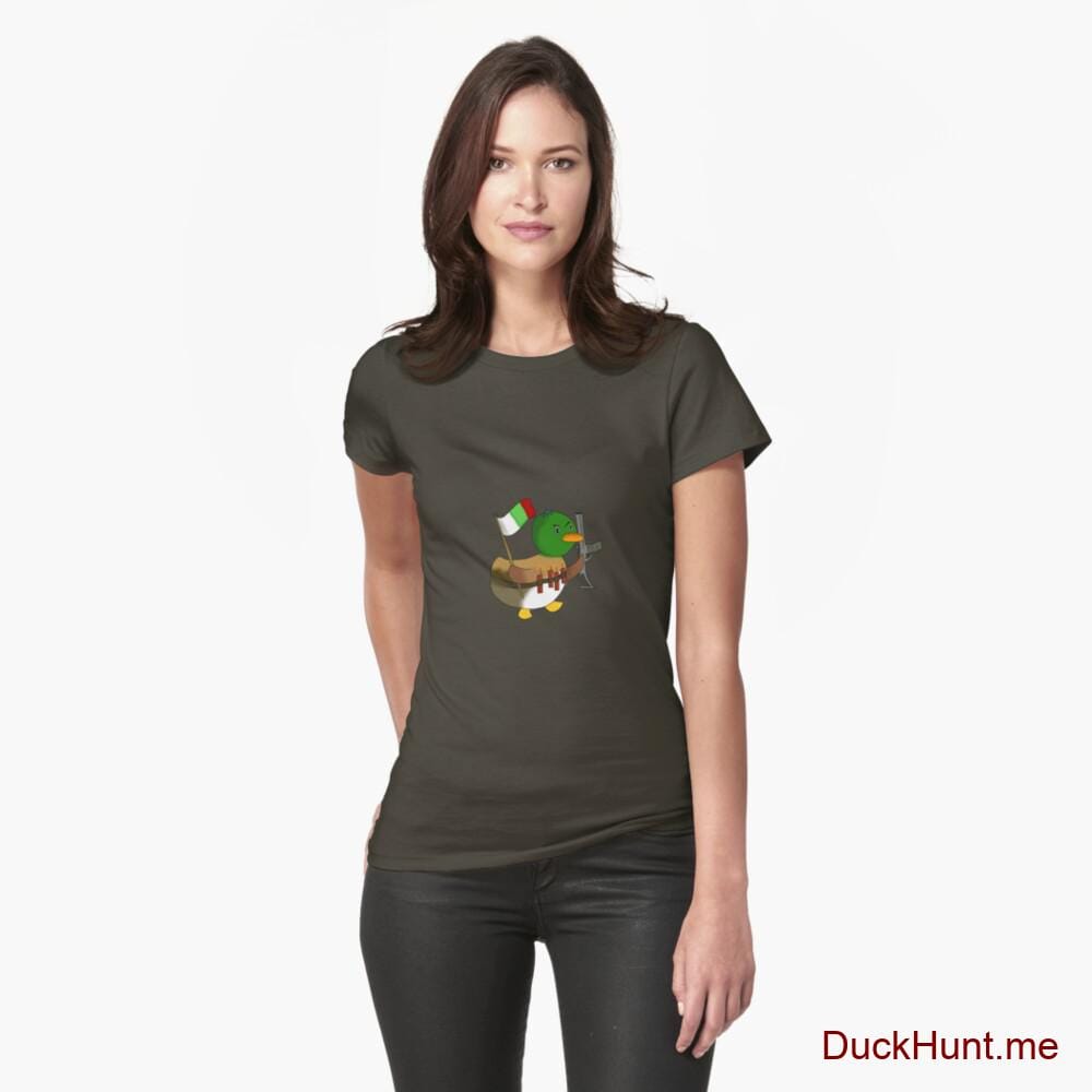Kamikaze Duck Army Fitted T-Shirt (Front printed)