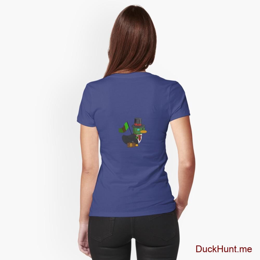 Golden Duck Blue Fitted V-Neck T-Shirt (Back printed)