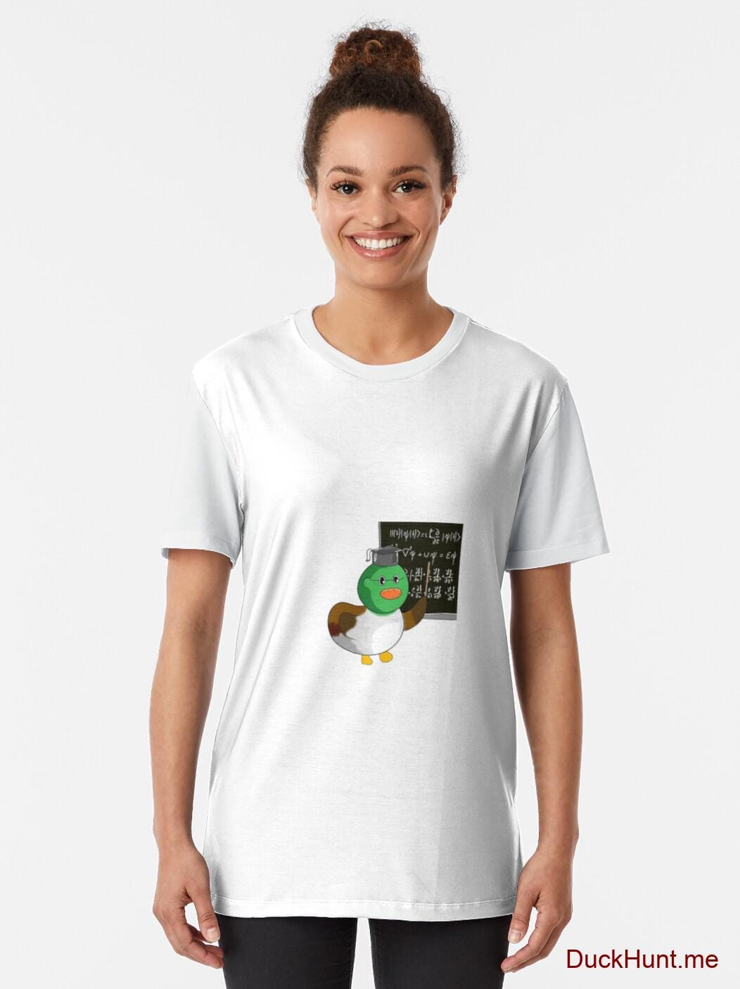 Prof Duck White Graphic T-Shirt alternative image 1