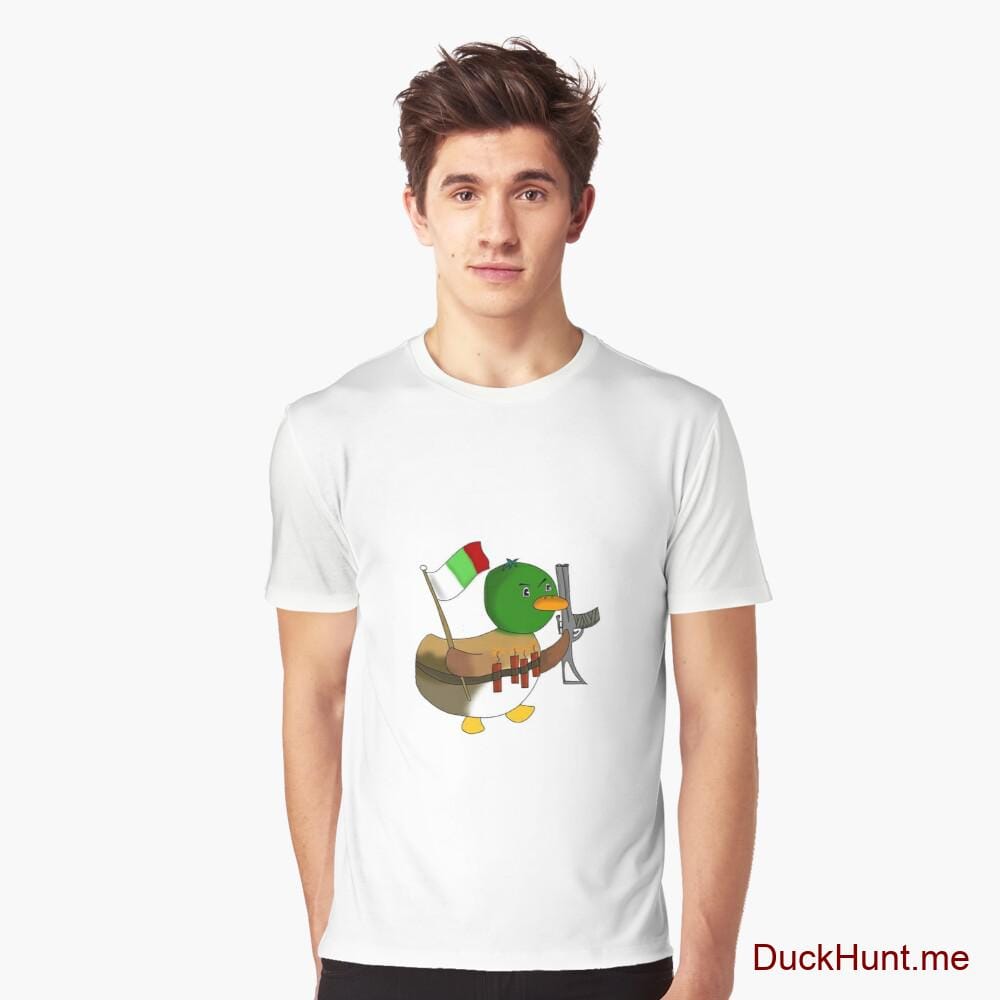 Kamikaze Duck White Graphic T-Shirt