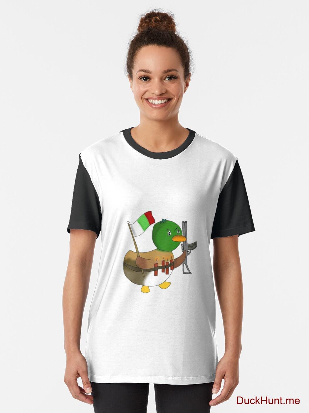 Kamikaze Duck Black Graphic T-Shirt alternative image 1