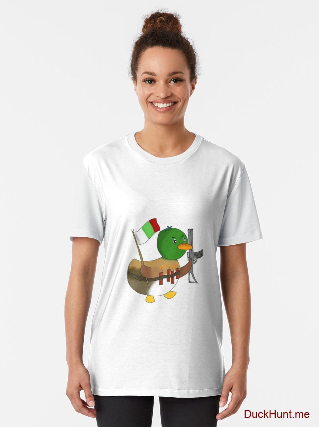 Kamikaze Duck White Graphic T-Shirt alternative image 1