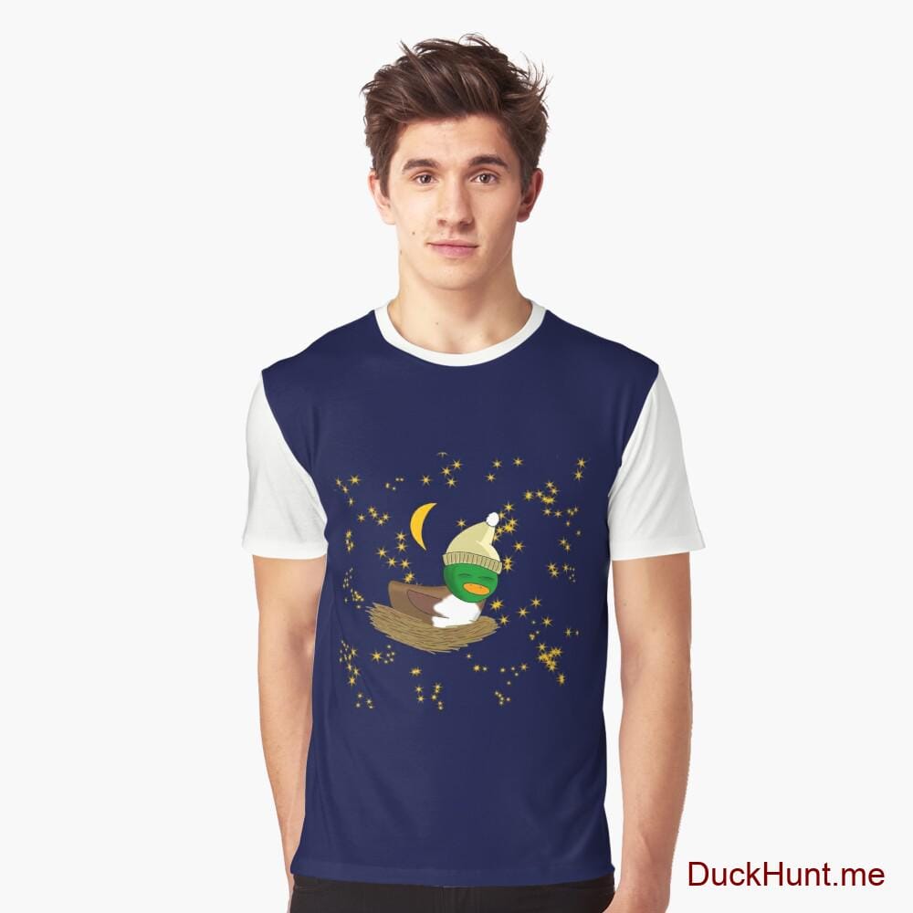 Night Duck White Graphic T-Shirt