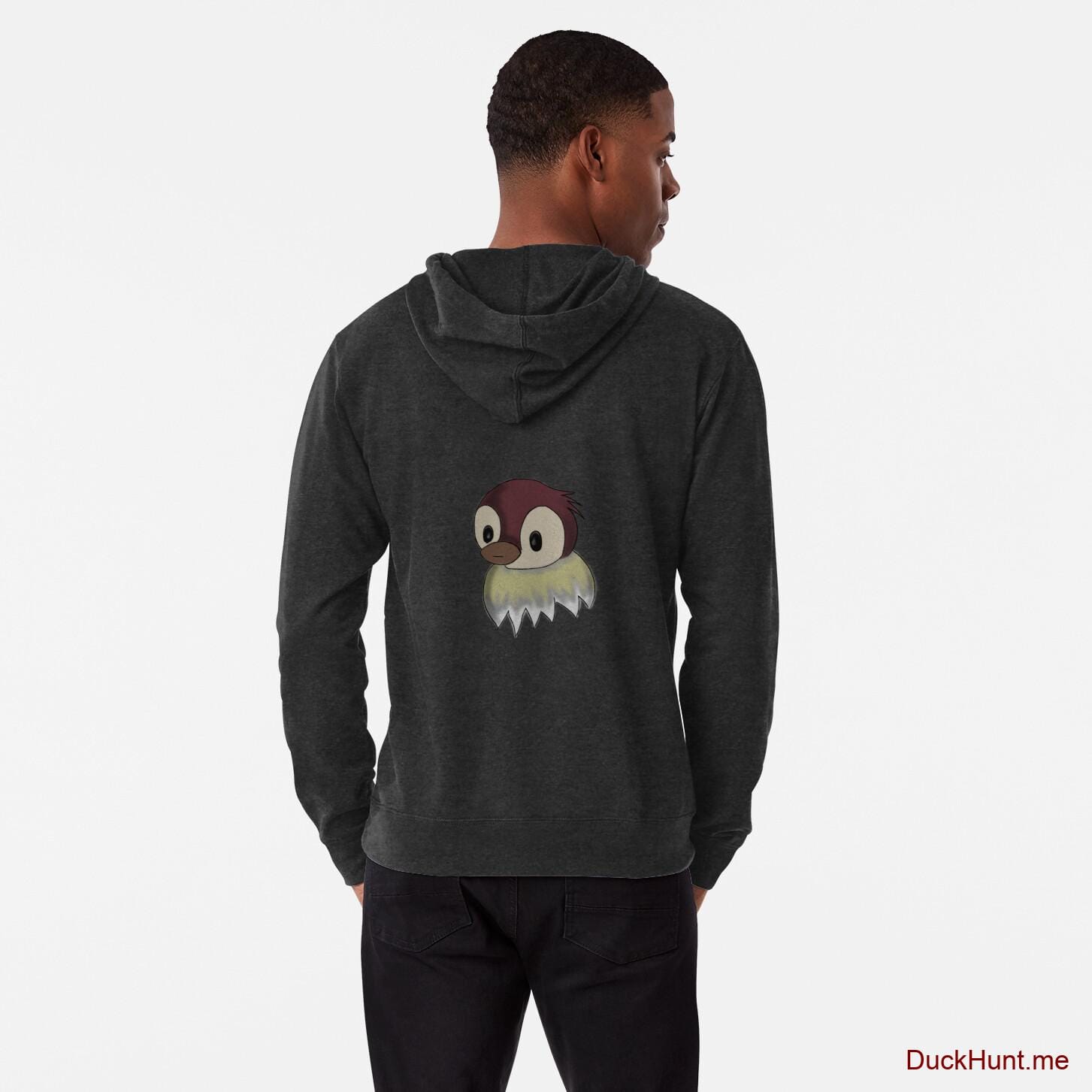 Ghost Duck (fogless) Charcoal Lightweight Hoodie (Back printed)