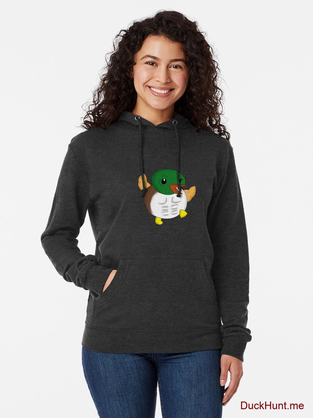 Super duck Charcoal Lightweight Hoodie (Front printed) alternative image 1