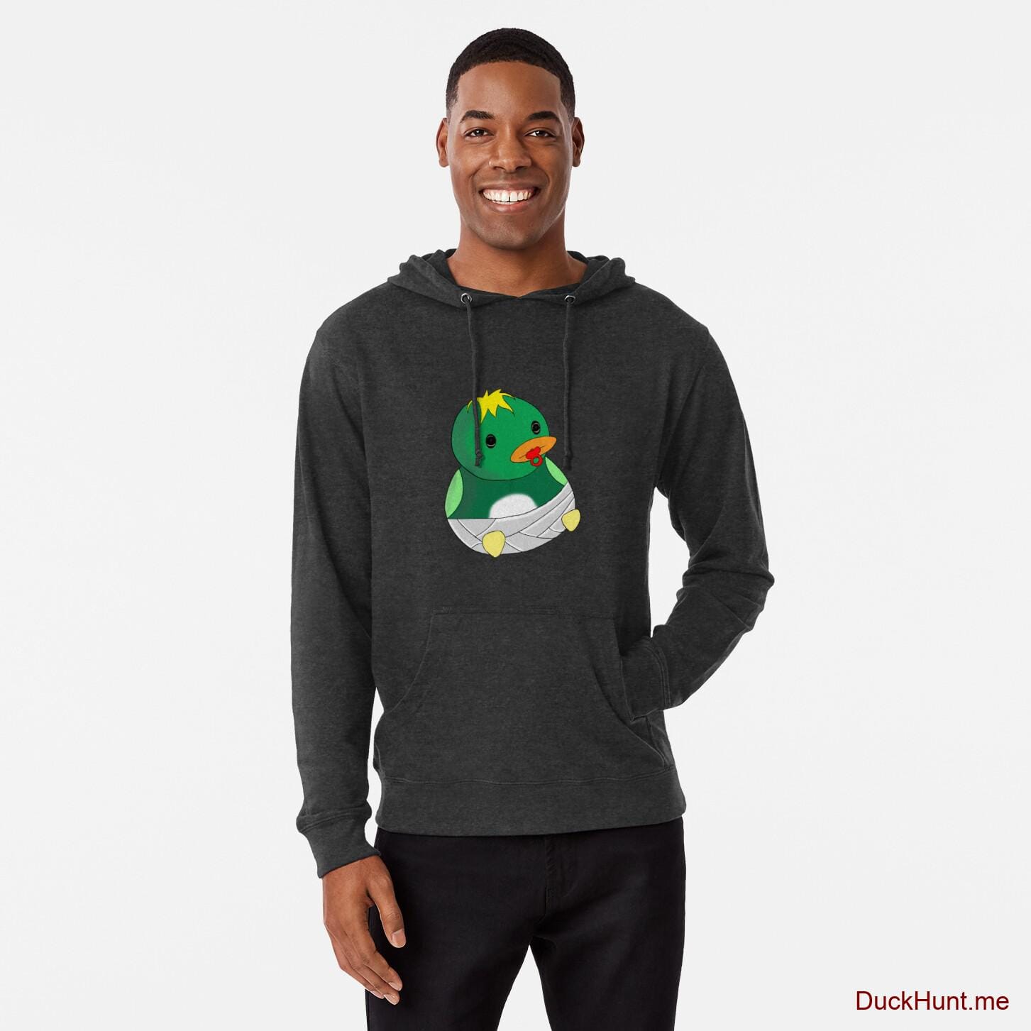 Baby duck Charcoal Lightweight Hoodie (Front printed)