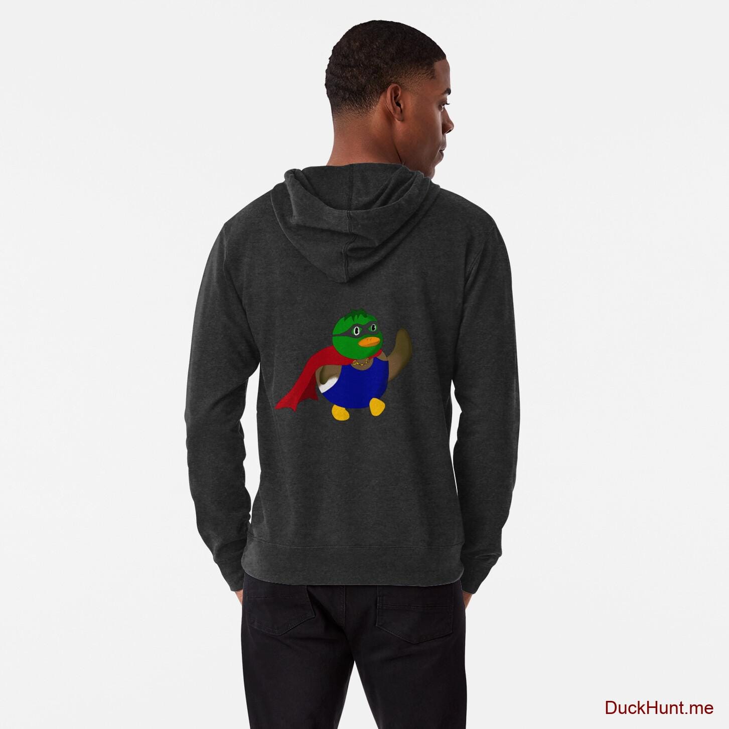Alive Boss Duck Charcoal Lightweight Hoodie (Back printed)