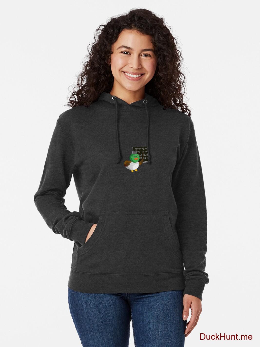 Prof Duck Charcoal Lightweight Hoodie (Front printed) alternative image 1