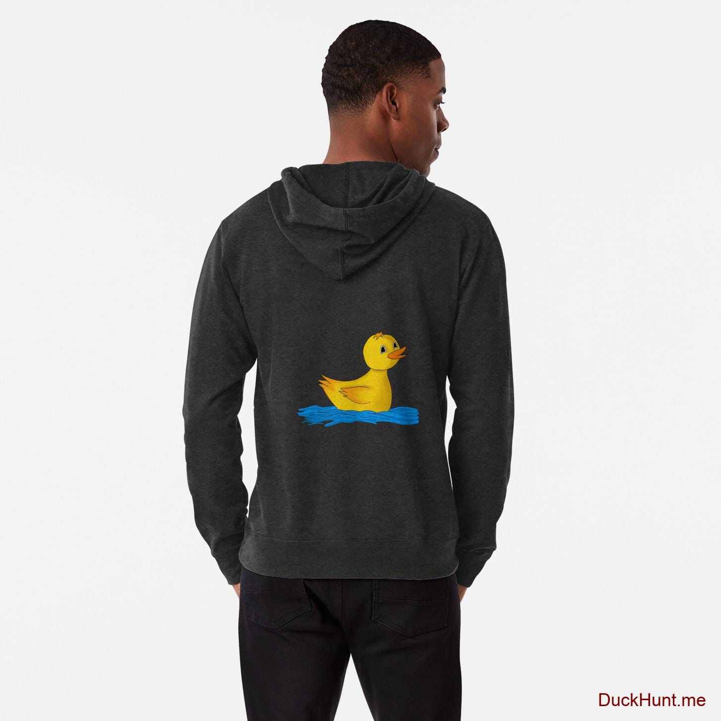 Plastic Duck Charcoal Lightweight Hoodie (Back printed)