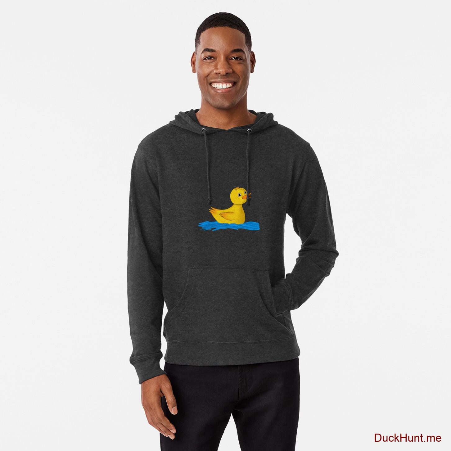 Plastic Duck Charcoal Lightweight Hoodie (Front printed)