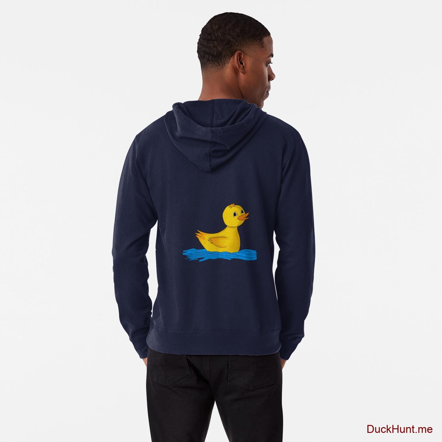 Plastic Duck Navy Lightweight Hoodie (Back printed)